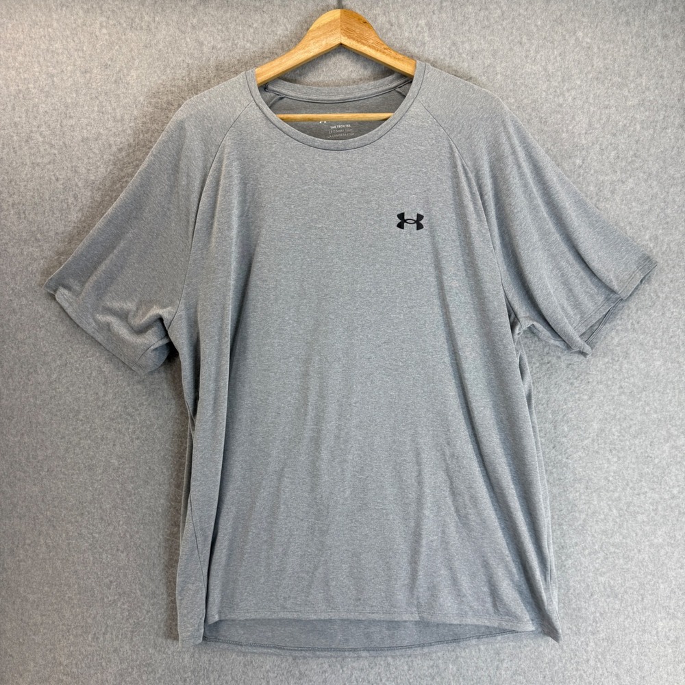 Under Armour The Tech Tee Gray Short Sleeve Athletic Workout T Shirt Mens XXL